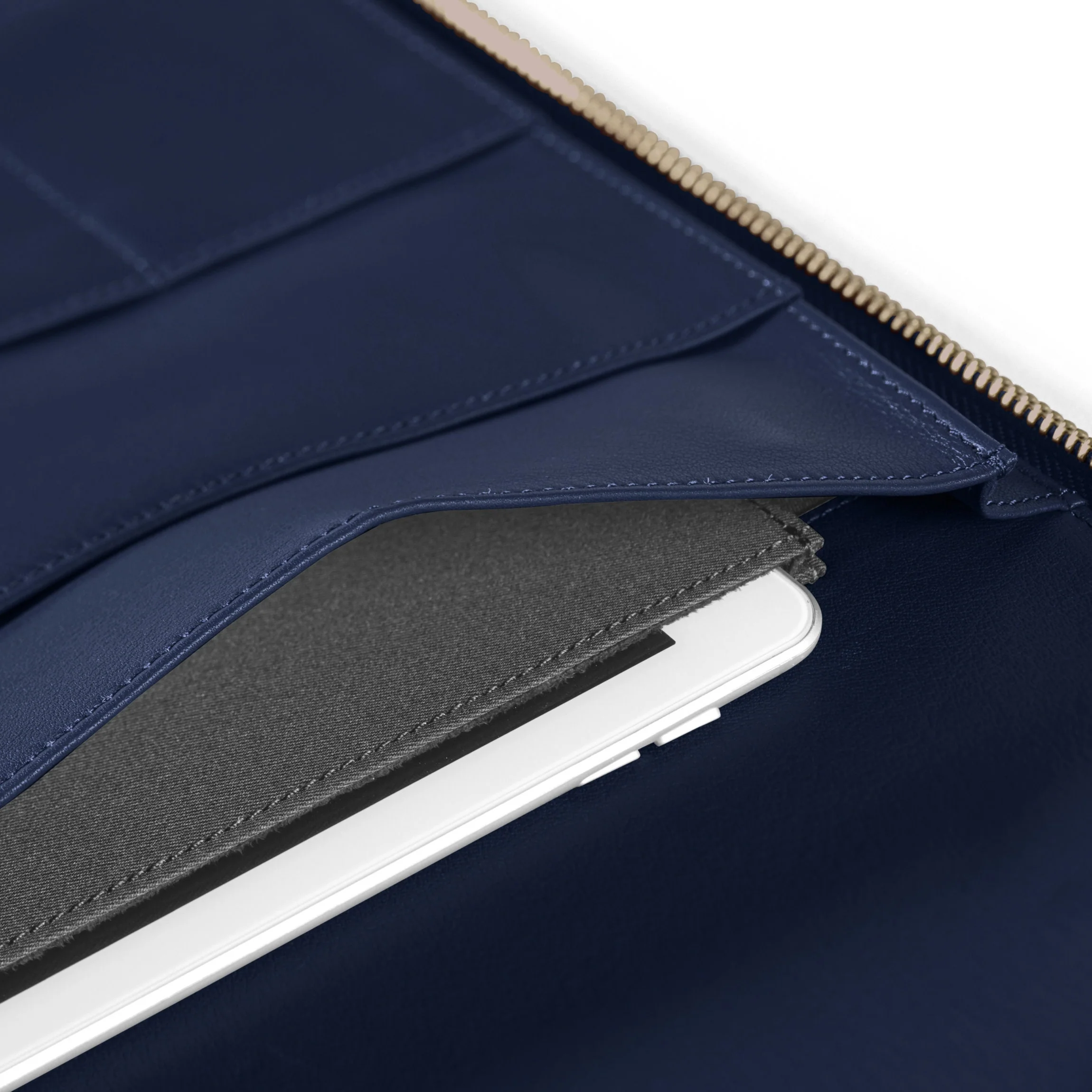 Left Handed Executive Zippered Portfolio Navy Blue - Image 4