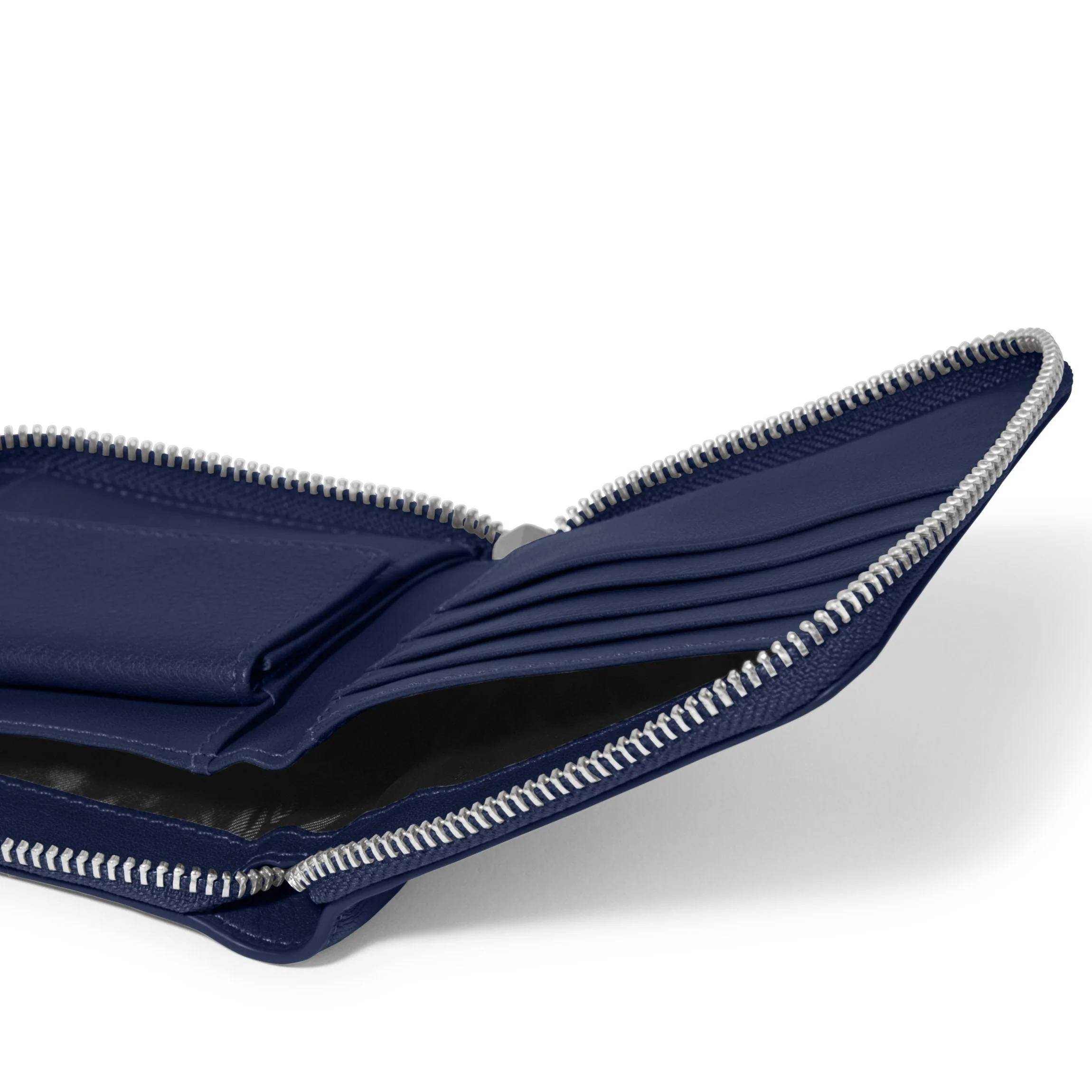 Small Zippered Wallet Navy Blue - Image 4