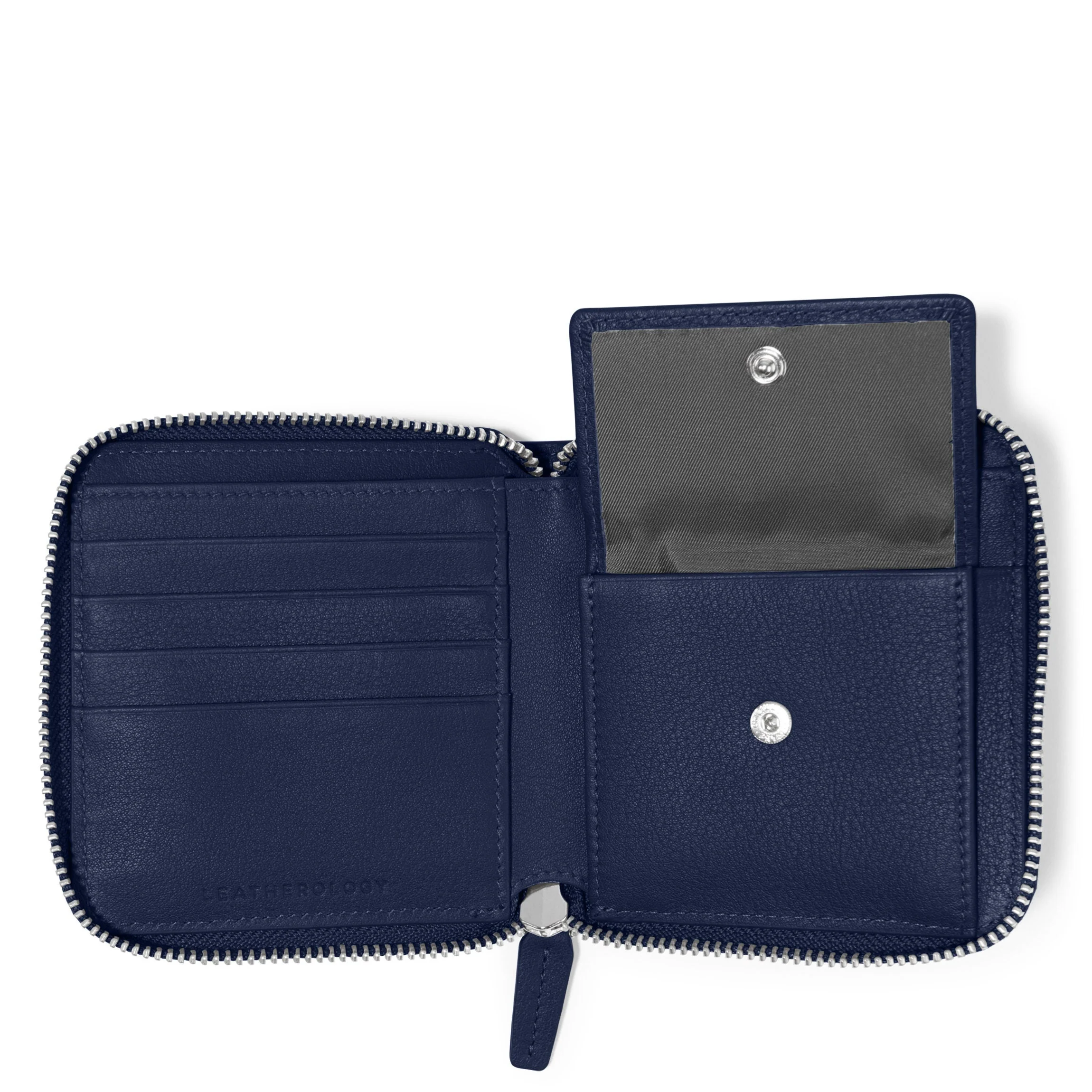 Small Zippered Wallet Navy Blue - Image 5