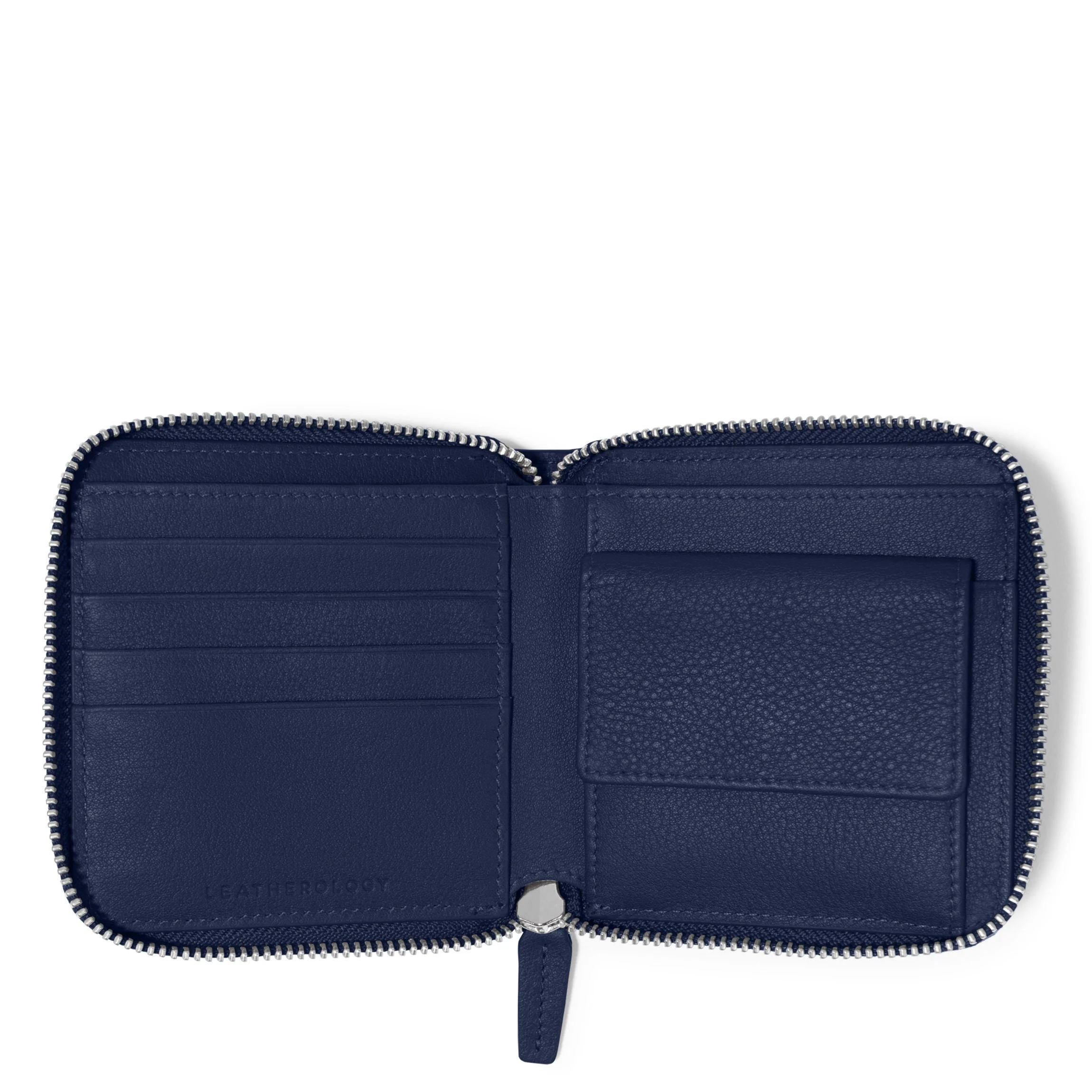 Small Zippered Wallet Navy Blue - Image 6